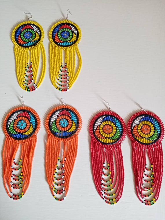 ON SALE African Dangle Earring African Earrings Zulu Earrings
