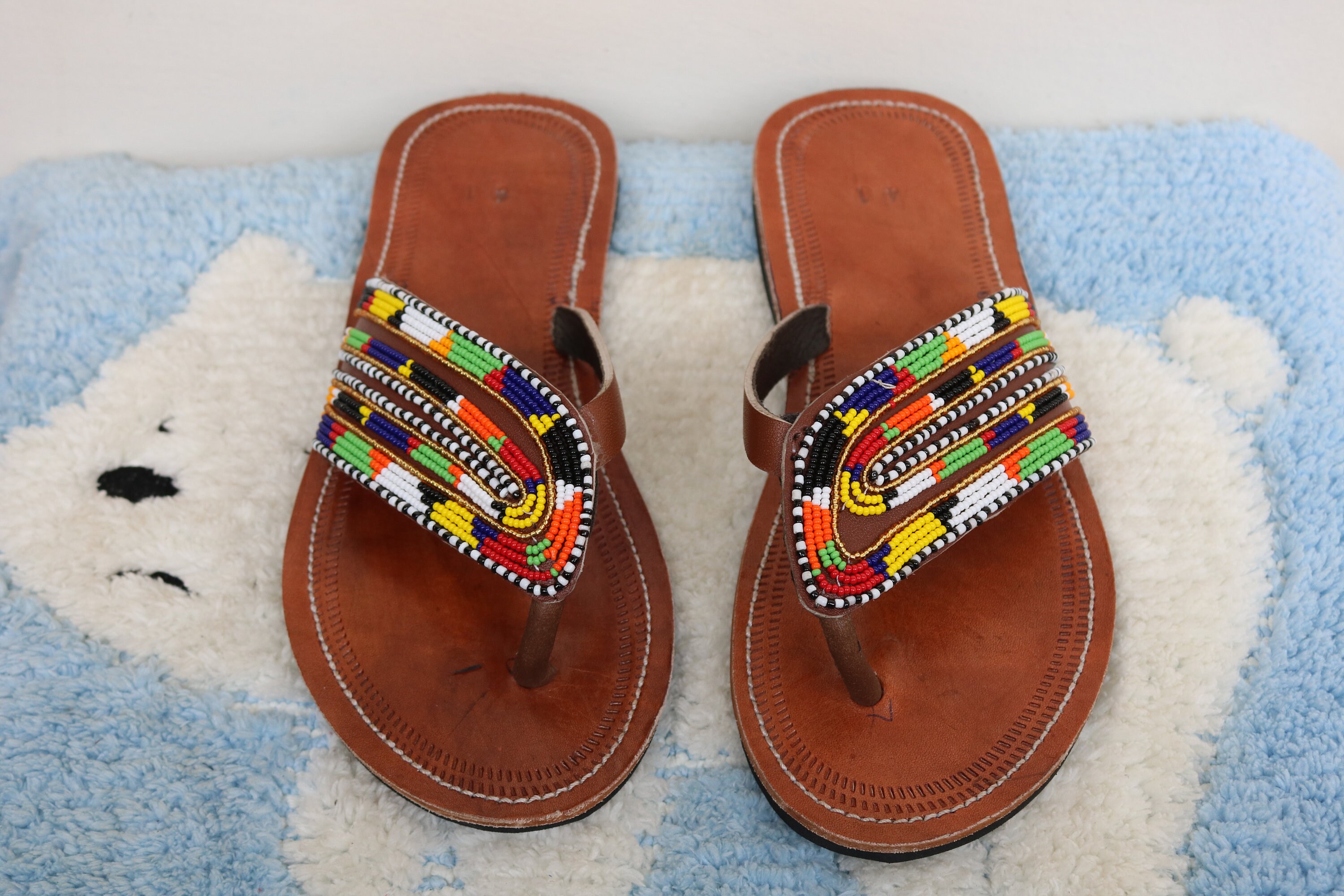Women Summer Colorblock Genuine Leather Sandals
