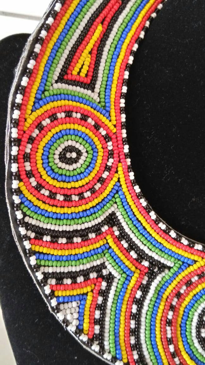 ON SALE African Beaded Collar Necklace Masai Beaded Necklace Etsy