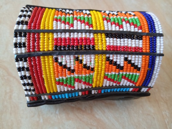 Maasai beaded bracelets, 2 bracelet set by tribaltess - Cuff bracelets -  Afrikrea