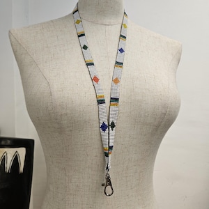 Afrikanisches Schlüsselband, Perlen-Lanyard, Accessoires, Namensschildhalter, Handgefertigtes Lanyard, Ausweishalter, Ausweishalter, Kartenhalter, Schlüsselhalter, Laniere