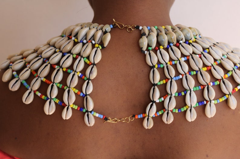 Natural Shell Jewelry Birthday Gift Women Jewelry African Jewelry Cowrie Sea Shell Necklace Sea Shell Necklace Beaded Jewelry
