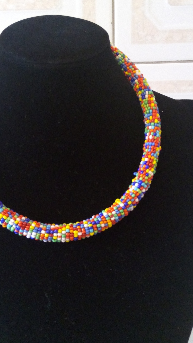 Tribal Necklace ON SALE African Beaded Necklace Boho Necklace Multicolor Necklace Women Jewelry African Jewelry Statement necklace