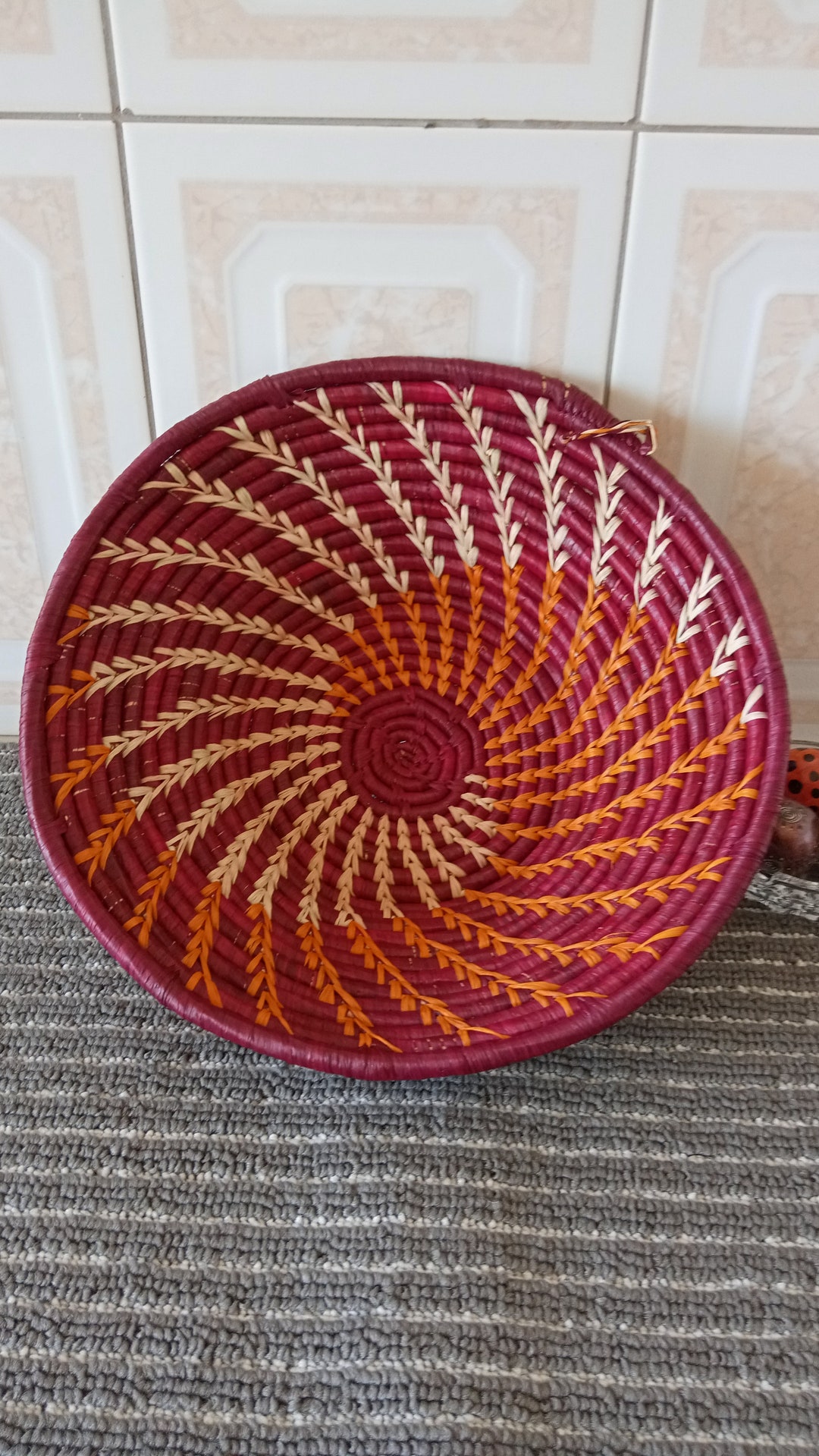 ON SALE African Wall Basket African Woven Basketfruit Bowl Etsy