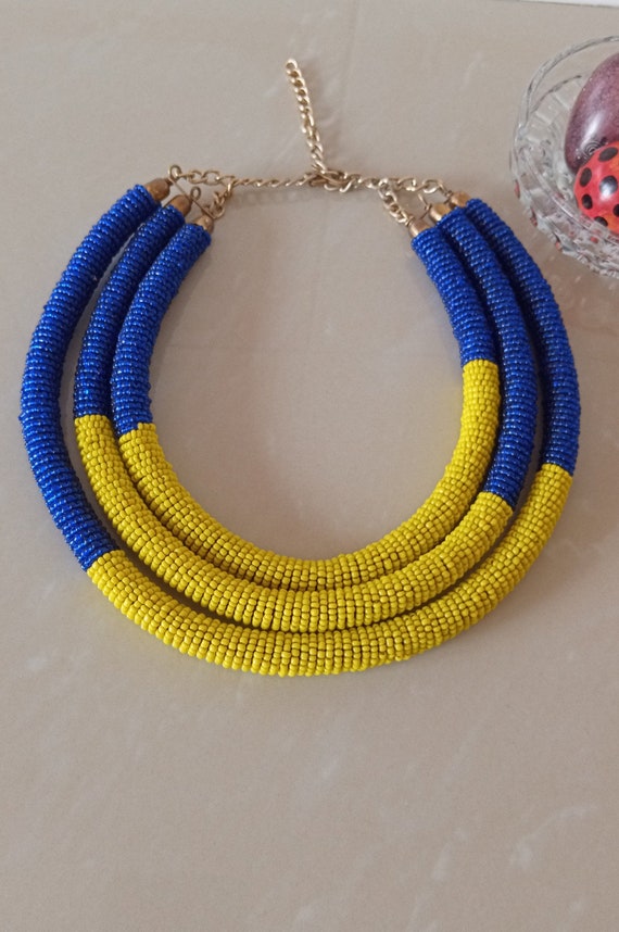 Amazon.com: AUEAR, Colorful Beaded Bib Necklace Maasai Necklace South African  Necklace African Necklace for Women Girls Sister Best Gift: Clothing, Shoes  & Jewelry