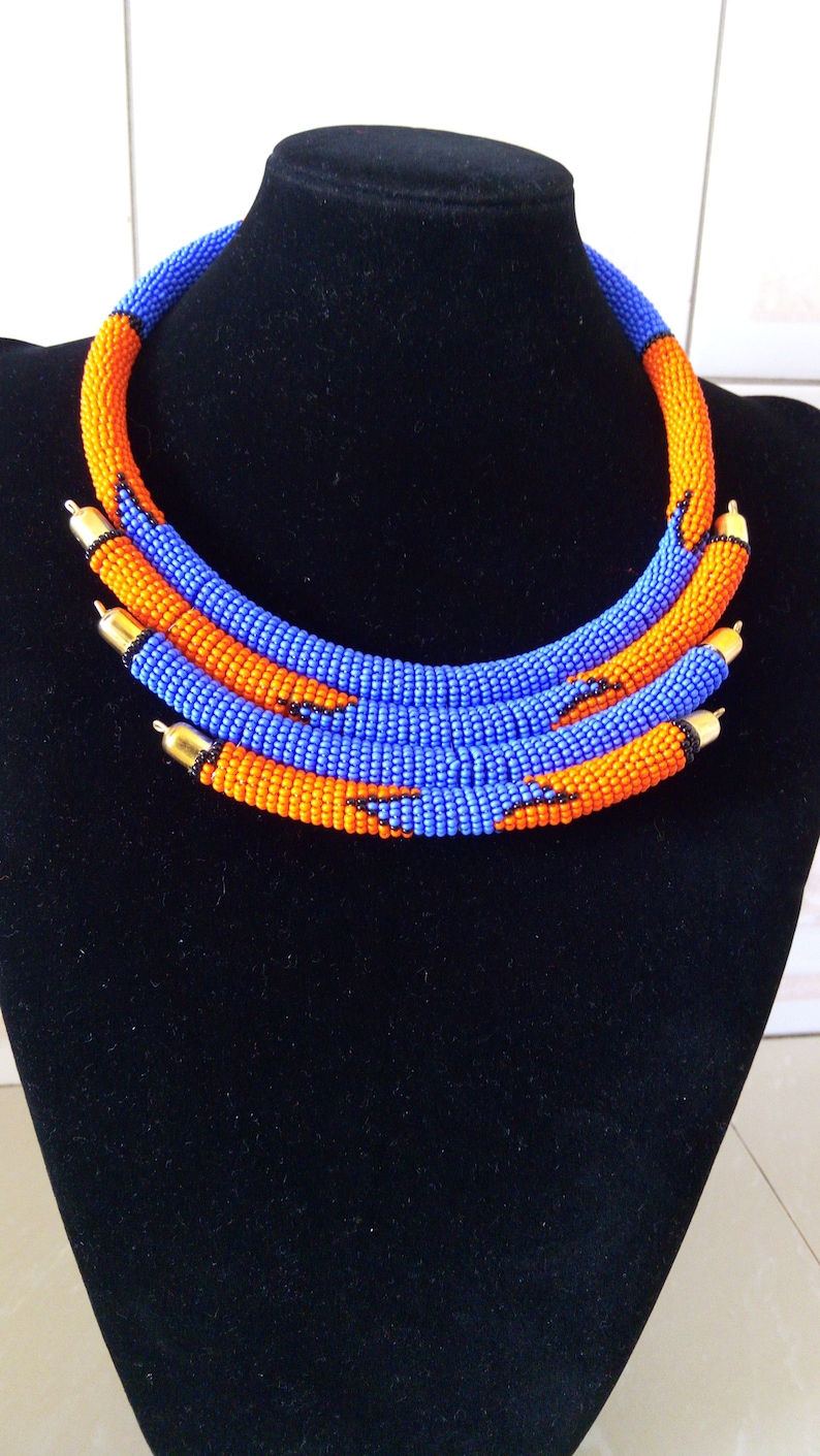 African Jewelry Dainty Necklace African Beaded Necklace African Layered Necklace ON SALE African Beaded Jewelry Mothers Gift
