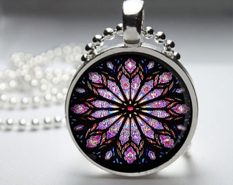 Stained Glass Window Pendant Necklace