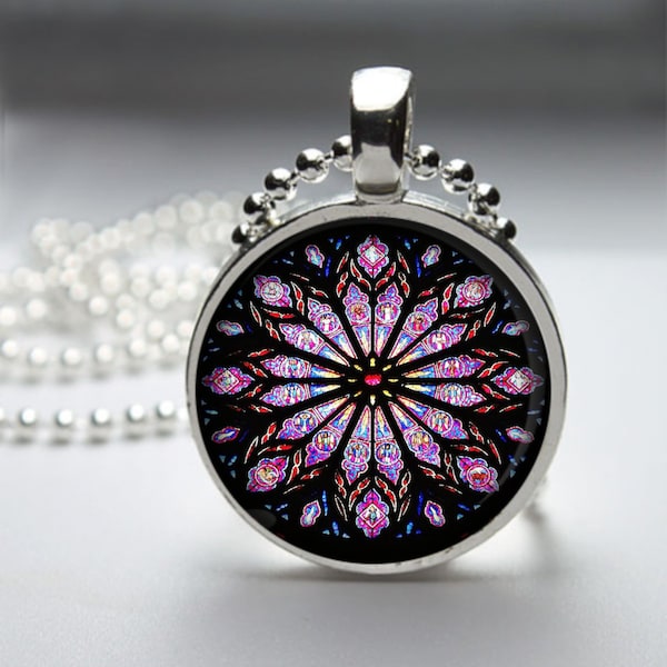 Stained Glass Pendant Necklace Etsy