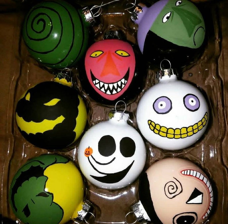 Nightmare before Christmas hand painted ornaments Etsy