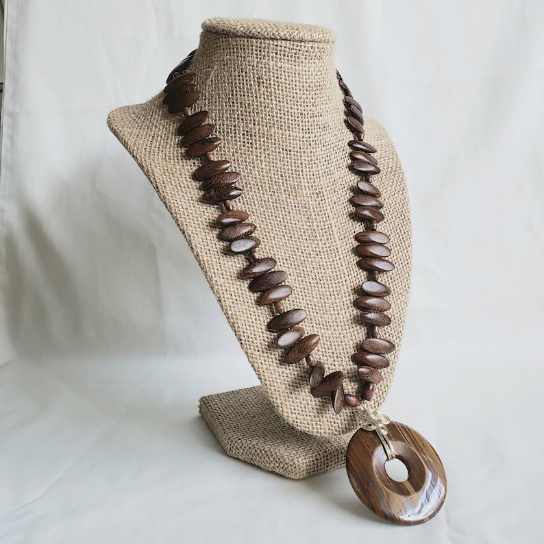One of a Kind Dark Browns Wire Wrapped Unique Gift Idea for Mothers Day or her Birthday Wood and Stone Necklace Handmade Pendant