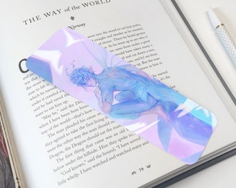 Fairy Boy Fantasy Bookmark | Holographic Watercolor Style Magical Faerie Illustration | Original Art Print Artwork