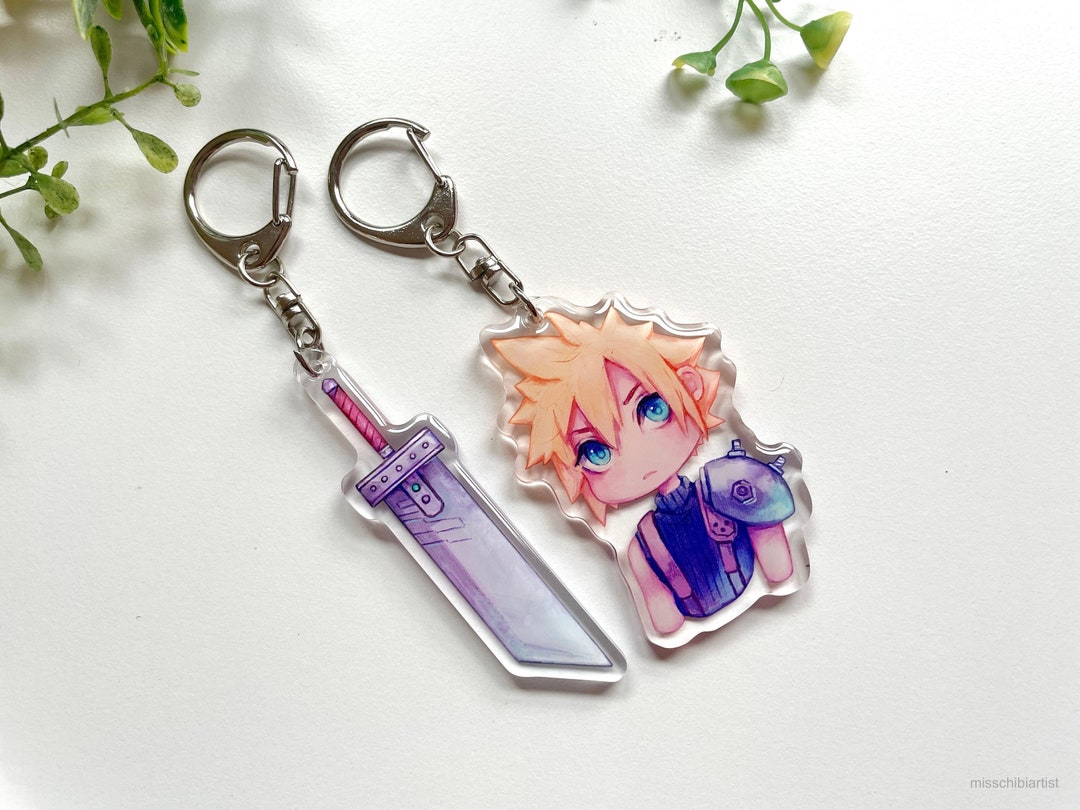 Cloud FF7 Acrylic Keychain 2.5 Inch Epoxy Double-sided Charm - Etsy
