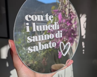 Specchio Scritta Personalizzata | Specchio Motivazionale | Specchio Personalizzato | Specchio Tondo | Self Love Club