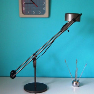 Mid Century/ Modern/Space Age/Memphis/ Leviton/ Adjustable Metal Grey Desk Lamp