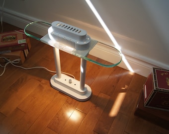 Vintage Robert Sonneman White Metal Desk Lamp - Postmodern 80s