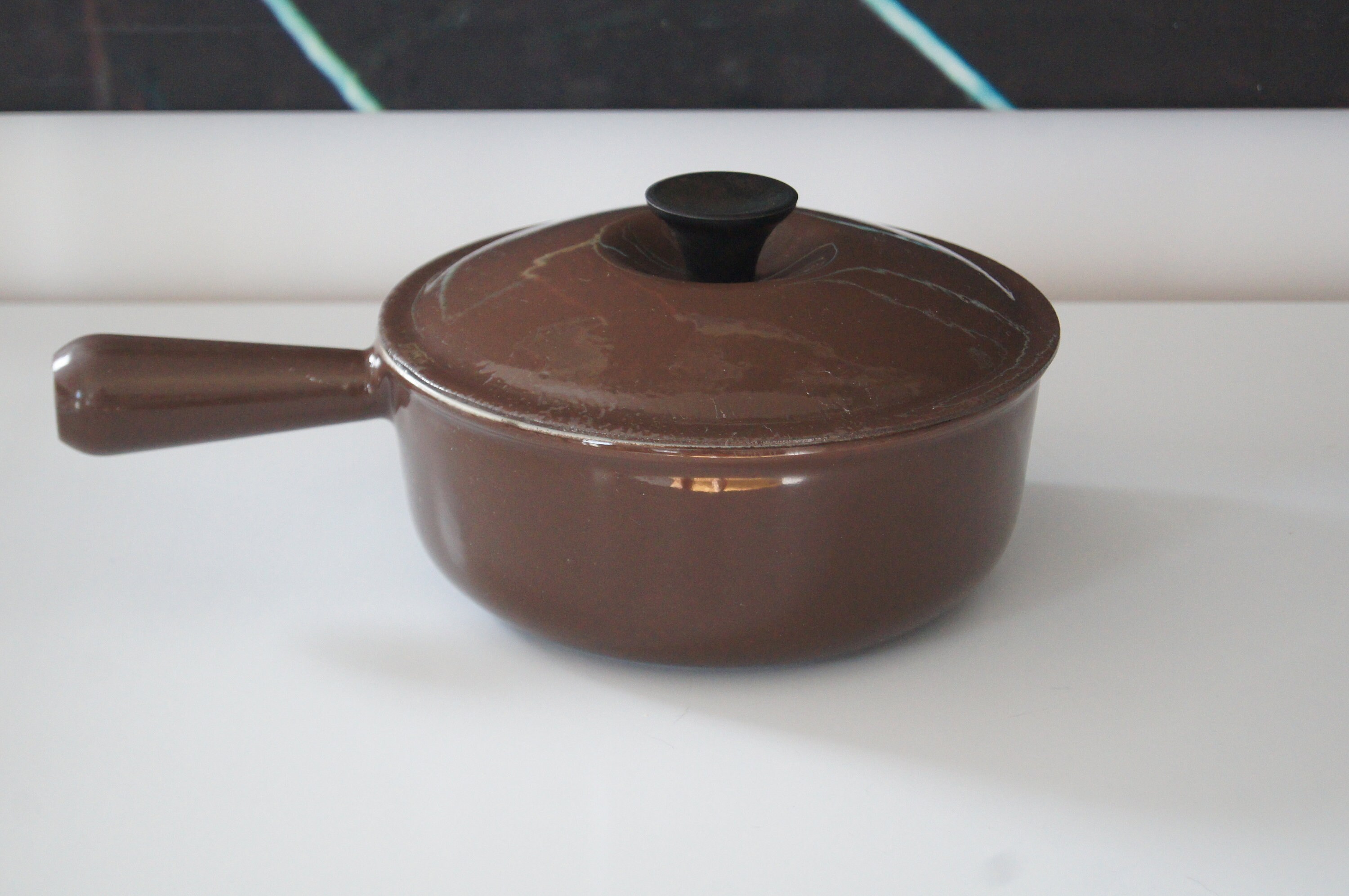 Vintage Le Creuset 20 Brown Cast Iron Pot w/ LidFrench Le Etsy