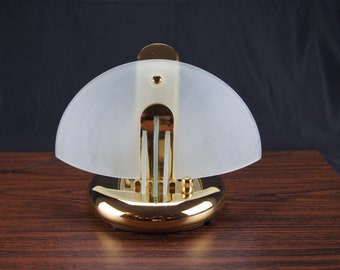 Vintage - Hollywood Regency - Brass Frosted Glass - Retro 80's - MCM - Post Modern Lamp- Living room