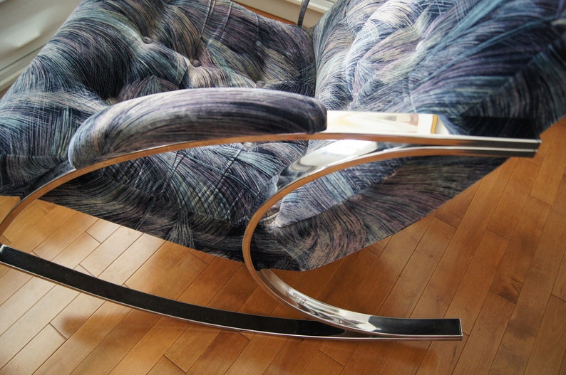 Vintage Bercante Chrome Rocking Chair, Memphis Style - Etsy Canada