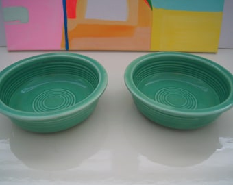 Vintage Green Fiesta  5.5" Bowls- Homer Laughlin Fiesta Bowls - Made In USA Fiesta Green Bowls x 2