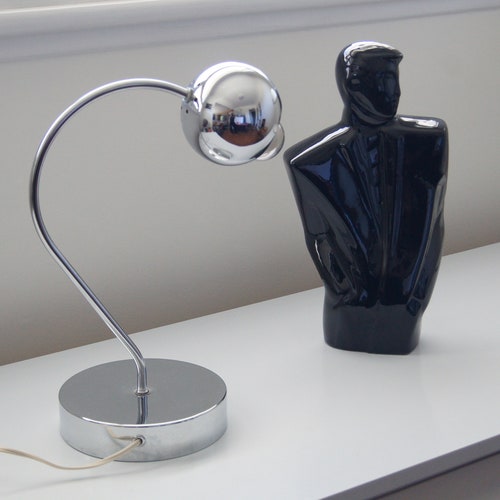 Vintage Chrome Globe Table Light-space Age Lamp-retro Chrome
