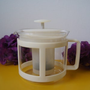 Vintage Bodum Glass Plastic Plunger Press - Made In Switzerland Bodum Press- Bodum Glass Press- French Press By Bodum