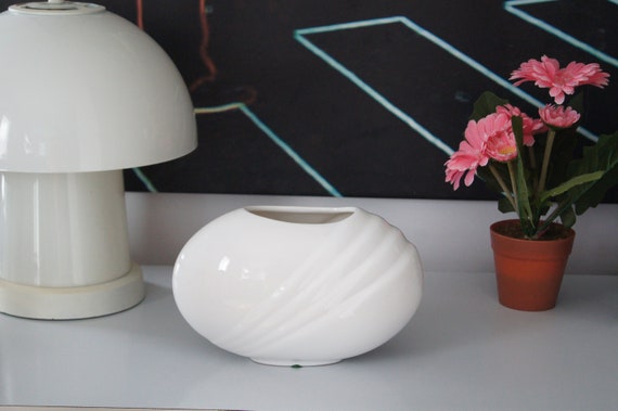 Vintage 80s Ceramic Oval Flower Vase-ceramic Oval Flower - Etsy Canada