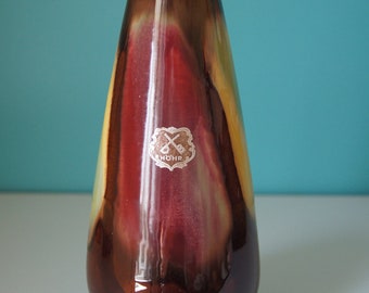 Mid Century Modern Dumler-Breiden-Keramische Vase-Ceramic High Gloss Flower Vase-Retro German Flower Vase