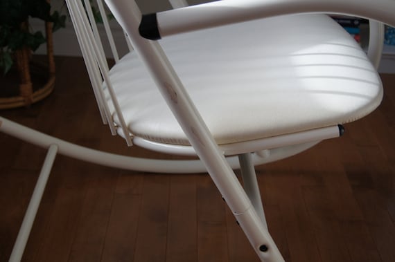 Vintage Amisco 1992 White Steel Rocking Chair-retro Rocking
