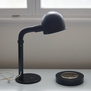 Vintage Gooseneck Metal Adjustable Table/Desk Lamp-Bauhaus Style Desk Lamp-Industrial Black Metal Desk Lamp-Vintage Metal Lamp