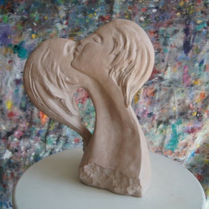 Vintage 1980 David Fisher Austin Inc Productions Faces Of Love-Postmodern Sculpture-Retro 80s Large Sculpture