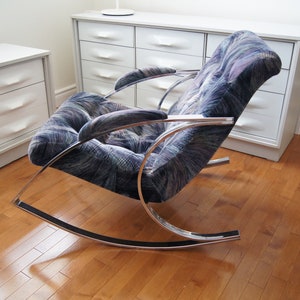Vintage Bercante Chrome Rocking Chair, Memphis Style - Etsy Canada
