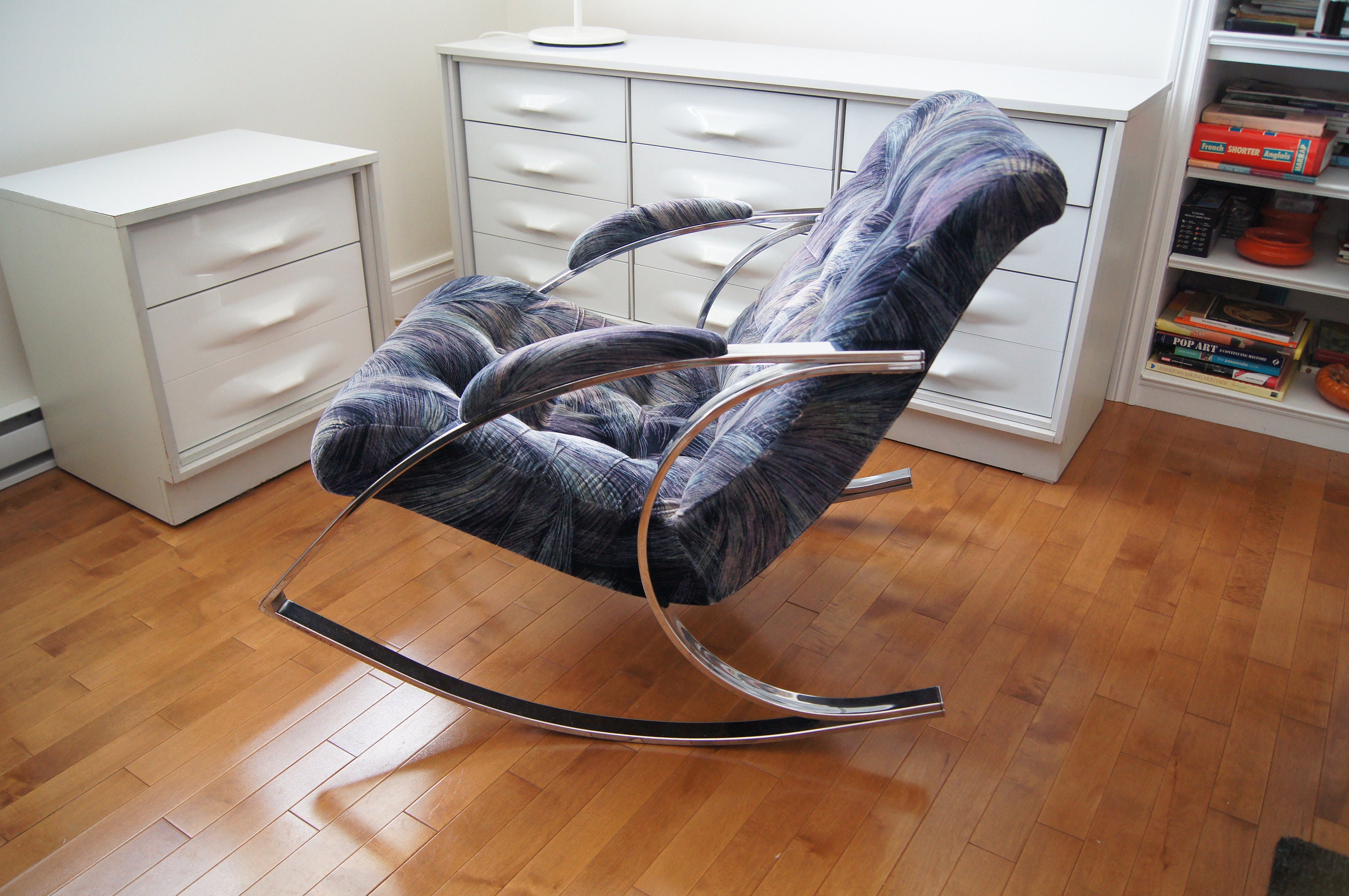 Vintage Bercante Chrome Rocking Chair, Memphis Style - Etsy Canada
