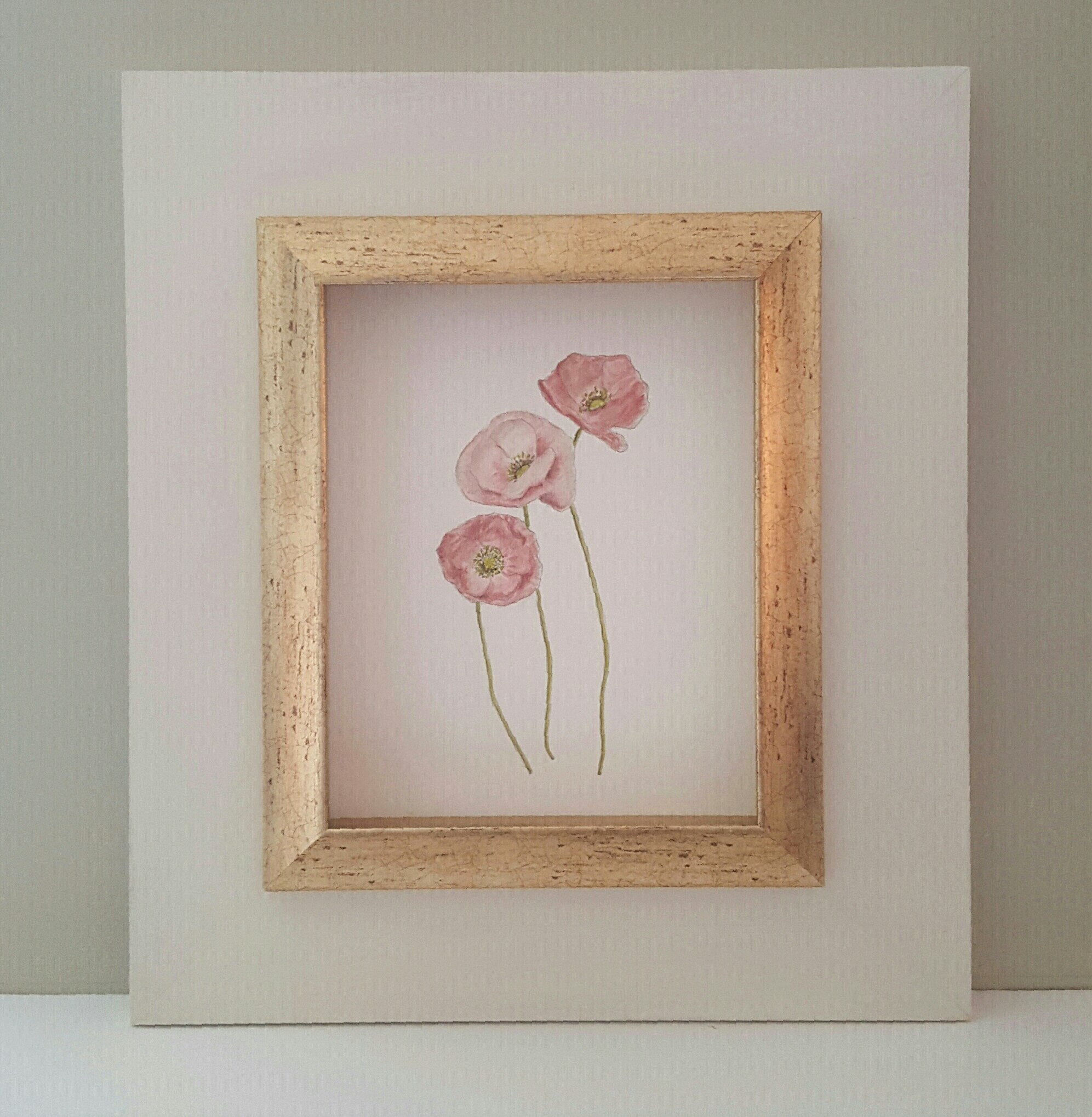 Rosa botánica acuarela / color de la pared de la pared / arte | Etsy