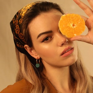 Gold hoop earrings with Fimo discs, very light! Can also be worn without discs. In three colors! Hoops!