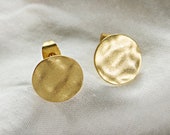 Minimalist plates ear studs gold, gold-plated brass and silver pencil. Perfect gift