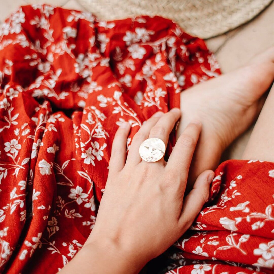 Large Minimalist Ring Gold Rose Gold or Silver Colored Etsy UK