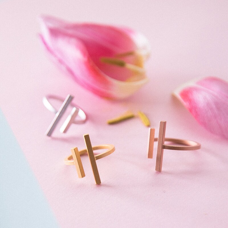 18K Gold-Plated Minimalist Design Ring main image 0