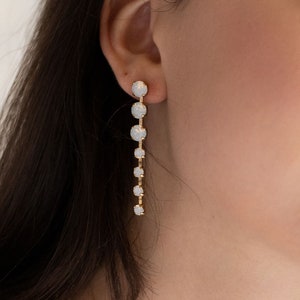 Rhinestone long earrings deals