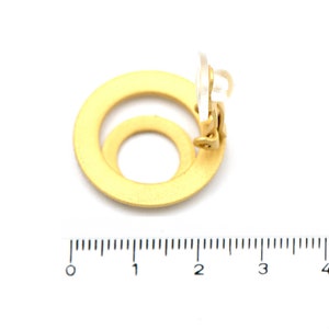 Doppelkreis Ohrclips in vergoldet oder rhodiniert Bild 5