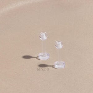 Hypoallergen genomskinlig skivstång, genomskinlig gelépiercing, broskörhänge, tragusörhänge, genomskinlig geléretainer, 2,5 mm skivstång, 3 mm skivstång