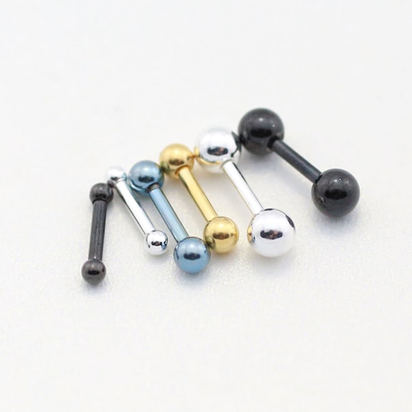 Petite boule d'haltères de 2/3/4 mm, cartilage de la boule, boucle d'oreille tragus, piercing boule tragus, barres d'haltères, hélice, lambi, tour, acier entier