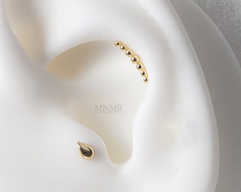 NEW! Cartilage Bar Earring, 10K Long Bar Conch Stud Earring, Helix Stud, 20g Cartilage Earring, Long Bar Earring, 20g piercing, Tragus Stud