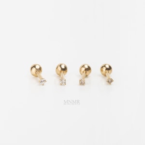 NEW! Micro Tiny 1.5mm Diamond Stone Barbell, Cognac Diamond Barbell, Tiny Tragus Barbell, Tiny Forwardhelix Barbell, 18g piercing