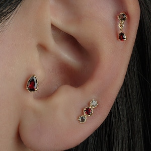 NIEUW! NATUURSTEEN: traanvormige kraakbeennagel, maansteenkraakbeen, traannagel, maansteenoorbel, maansteenpiercing, lange halter