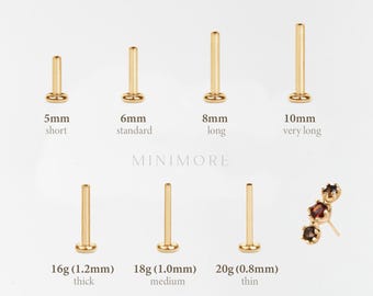 ASTM F136 Titanium Push Pin Replacement Flat Backing, Threadless Labret Bar, Titanium Post