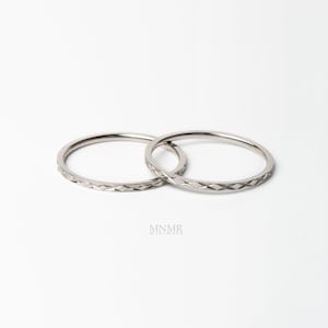 Surgical Steel  Unique-textured Ring, Dainty Ring, Tiny Gold Ring, Thin Ring, Skinny Stacking Ring, Plain Gold Ring, Giftforher