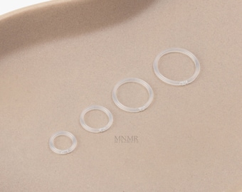 Hypoallergenic Clear Hoop Piercing, Cartilage Earring, Cartilage Hoop, Tragus Earring, Clear Jelly Retainer