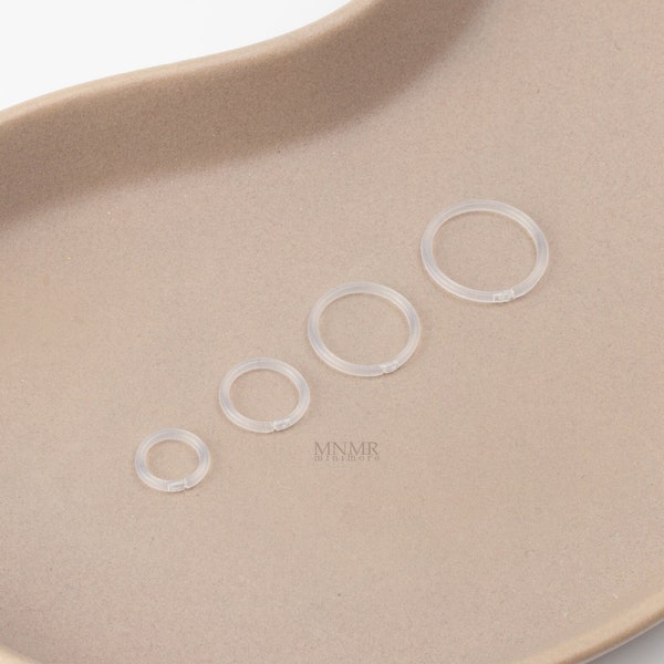 Hypoallergenic Clear Hoop Piercing, Cartilage Earring, Cartilage Hoop, Tragus Earring, Clear Jelly Retainer