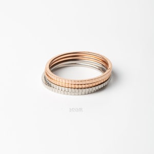 Surgical Steel  Unique-textured Ring, Dainty Ring, Tiny Gold Ring, Thin Ring, Skinny Stacking Ring, Plain Gold Ring, Giftforher