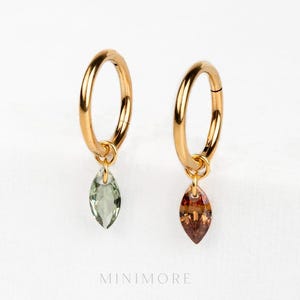 Marquise bungelende oorbel, 16 G/18 G/20 G kraakbeenring, effen naadloze klikker, helix conch-ring